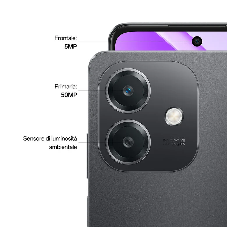 OPPO A40 Smartphone, Fotocamera AI 50MP, Selfie 5MP, Display 6.67” 90HZ LCD HD+, 5100mAh, RAM 4 Esp 8GB (+4GB Virtuali) +ROM 128GB, IP54, [Versione Italia], Sparkle Black
