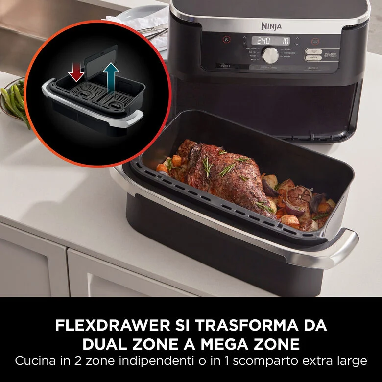Ninja Friggitrice ad aria FlexDrawer da 10,4 L AF500EU