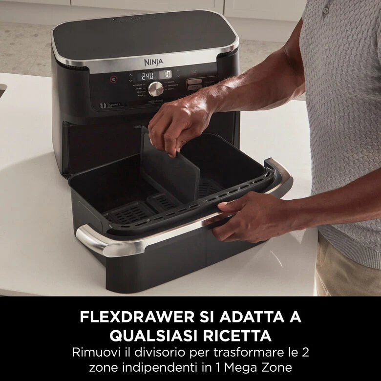 Ninja Friggitrice ad aria FlexDrawer da 10,4 L AF500EU