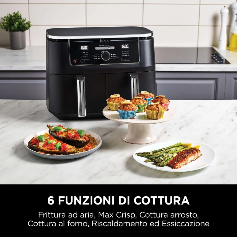 Ninja Friggitrice ad aria Dual Zone MAX da 9,5 L AF400EU