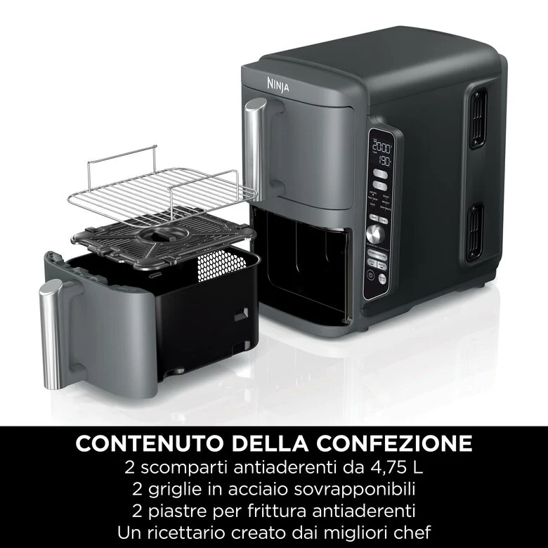 Ninja Friggitrice ad aria Double Stack XL da 9,5 L SL400EU