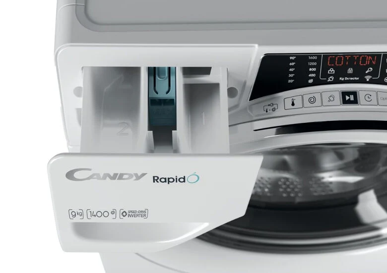 Candy RapidÓ RAPIDO' lavatrice Libera installazione Caricamento frontale 9 kg 1400 Giri/min A Bianco