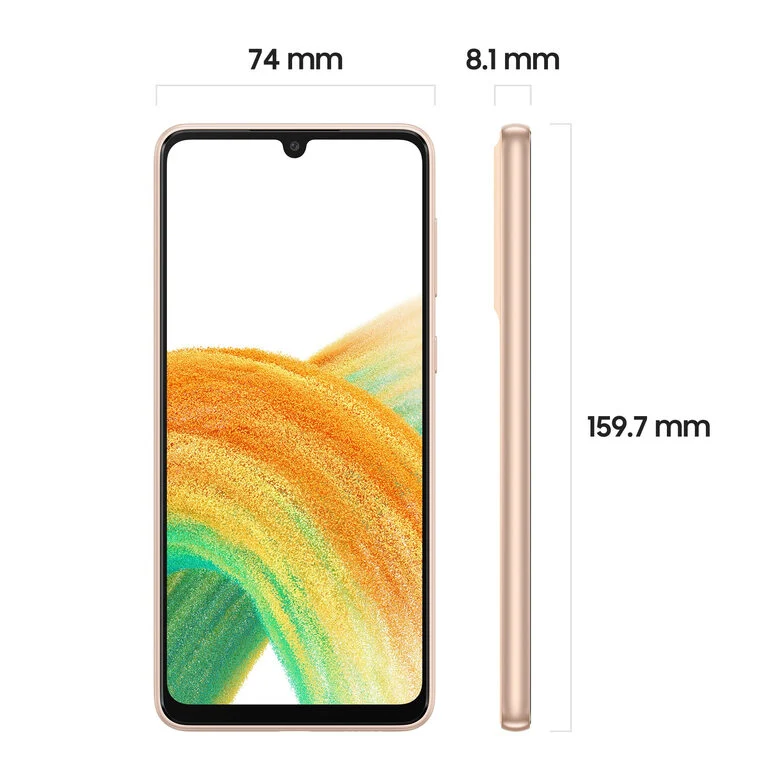 Samsung Galaxy A33 5G Display 6.4” FHD+ Super AMOLED Doppia SIM Android 12, RAM 6 GB, 128 GB, 5.000 mAh, Awesome Peach
