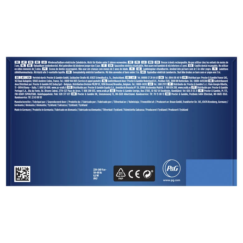 Oral-B PRO 1-750 Spazzolino Elettrico Ricaricabile Di Braun, 1 Testina, 1 Custodia Da Viaggio In Regalo