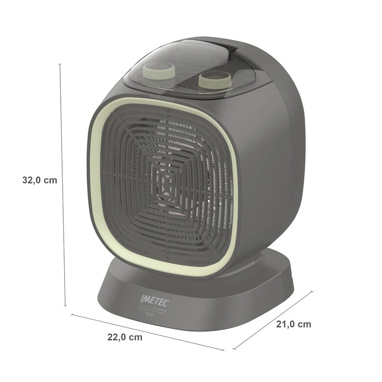 Imetec Silent Power Eco Interno Verde, Grigio 2100 W Riscaldatore ambiente elettrico con ventilatore