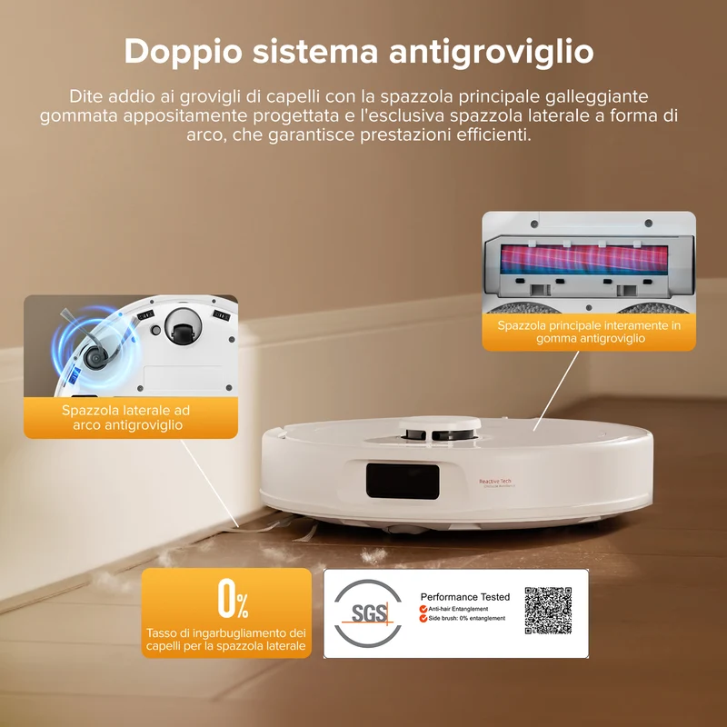 Roborock QV 35S Robot aspirapolvere con stazione multifunzionale