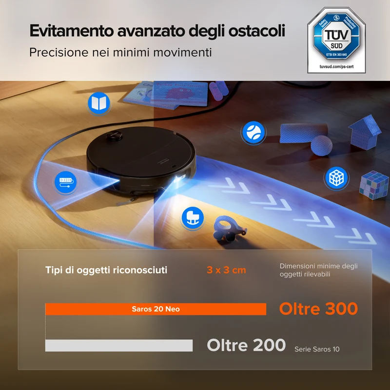 1- Roborock Saros 20 Neo robot aspirapolvere