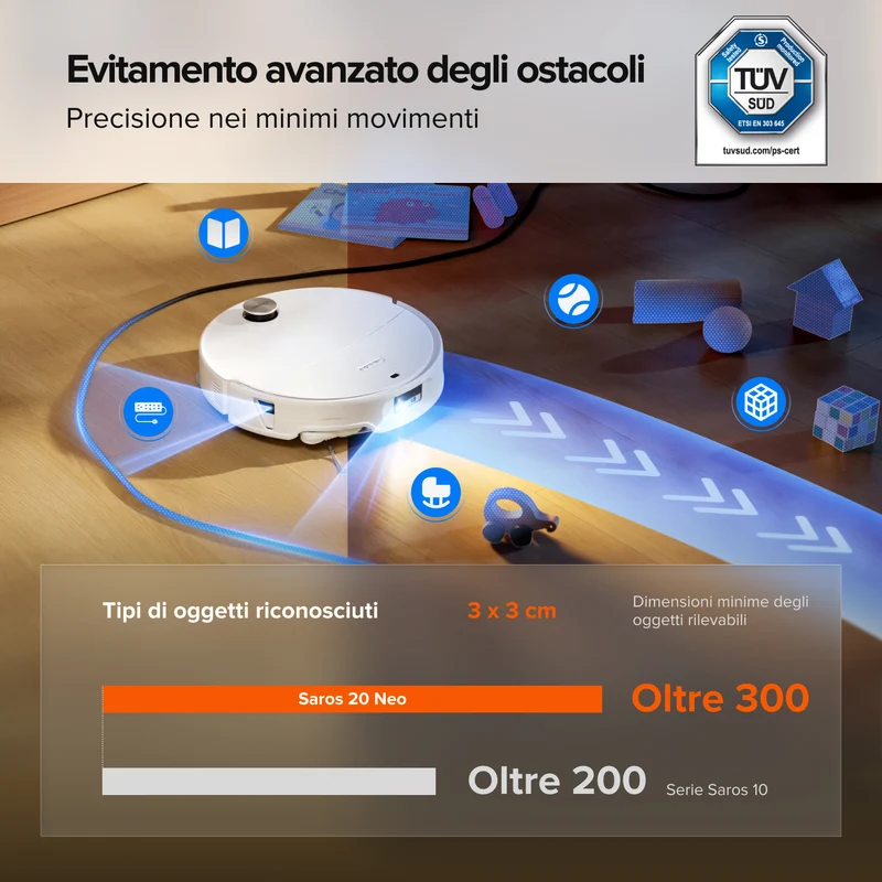 1- Roborock Saros 20 Neo robot aspirapolvere