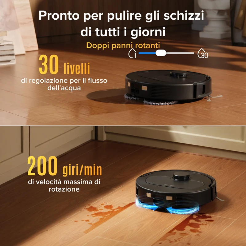 Robot aspirapolvere e lavapavimenti Roborock Qrevo S Pro - Aspirazione da 18.500 Pa e stazione di ricarica multifunzionale