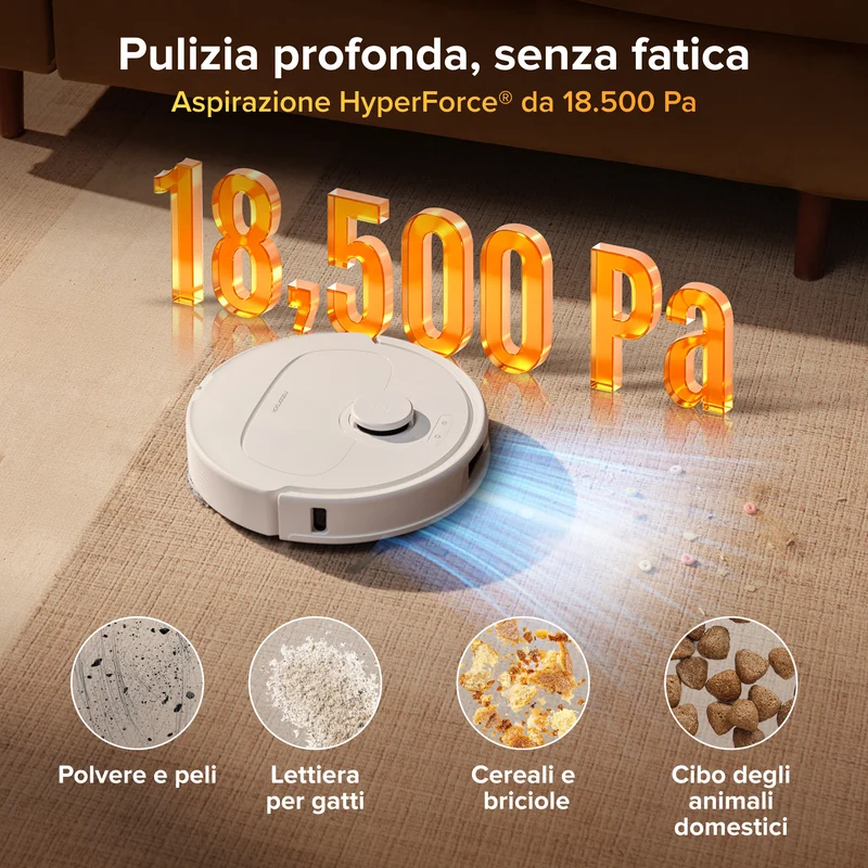 Robot aspirapolvere e lavapavimenti Roborock Qrevo S Pro - Aspirazione da 18.500 Pa e stazione di ricarica multifunzionale