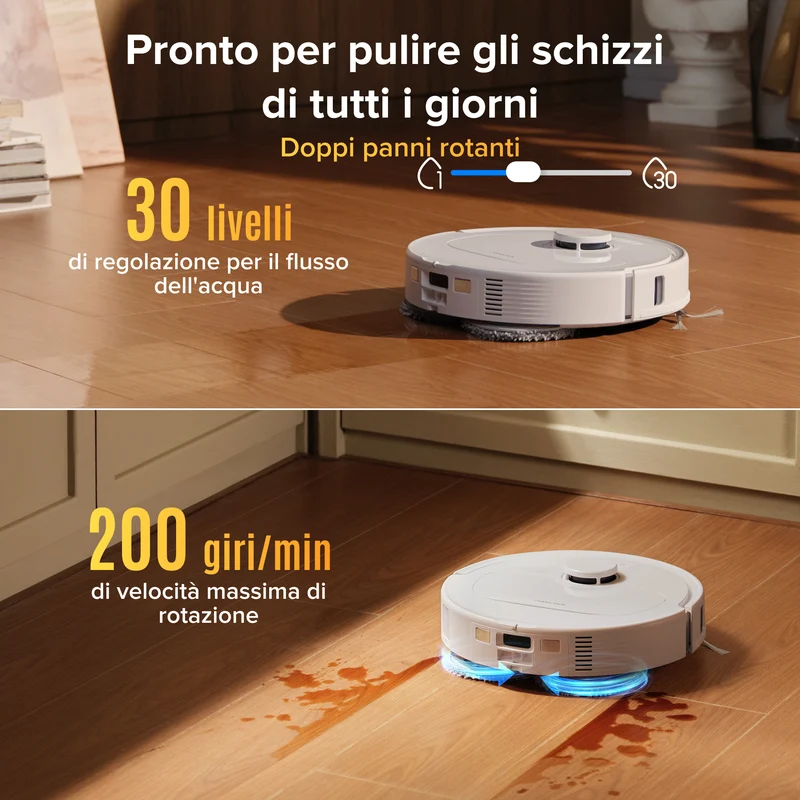 Robot aspirapolvere e lavapavimenti Roborock Qrevo S Pro - Aspirazione da 18.500 Pa e stazione di ricarica multifunzionale