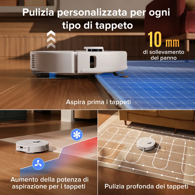 Robot aspirapolvere e lavapavimenti Roborock Qrevo S Pro - Aspirazione da 18.500 Pa e stazione di ricarica multifunzionale