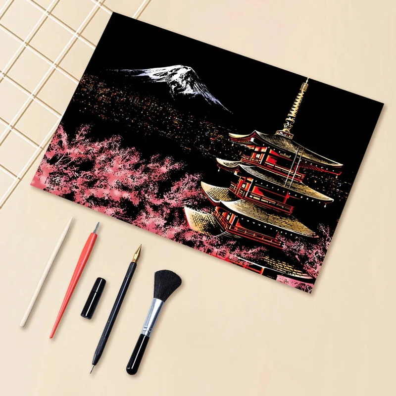 City Scratch Art Kit