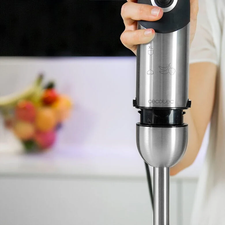 Cecotec Powerful Titanium 1000 Frullatore ad immersione 1000 W Nero, Acciaio inossidabile