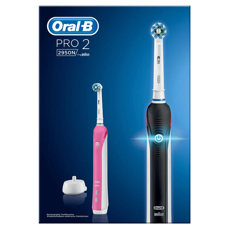 Oral-B PRO 2 2950N CrossAction Adulto Spazzolino rotante-oscillante Rosa, Nero