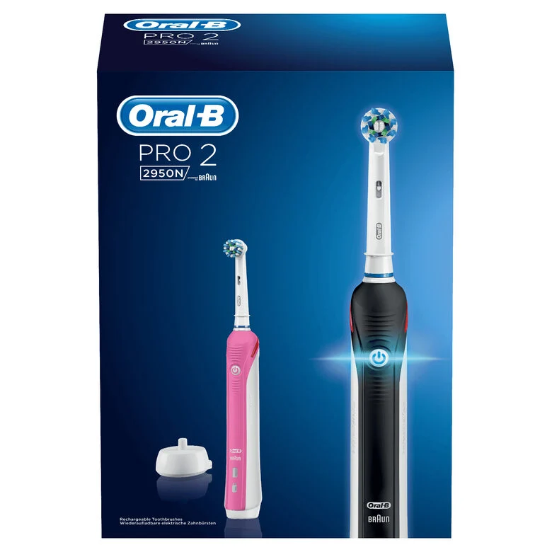 Oral-B PRO 2 2950N CrossAction Adulto Spazzolino rotante-oscillante Rosa, Nero