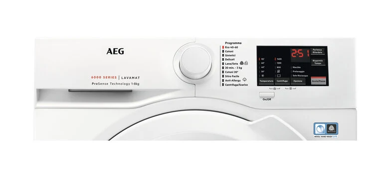 AEG L6FBI845 lavatrice Caricamento frontale 8 kg 1400 Giri/min B Bianco