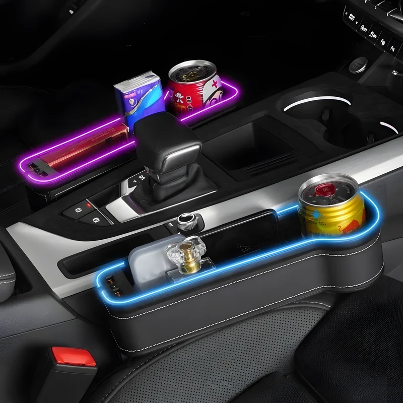Car Seat Gap Organizer with USB Light