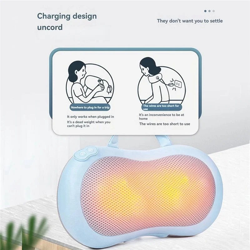 Portable Heated Massage Pillow