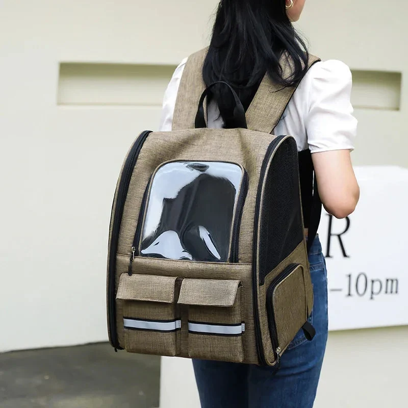 Double Shoulder Pull Rod Breathable Foldable Pet Cat Dog Bag Backpack