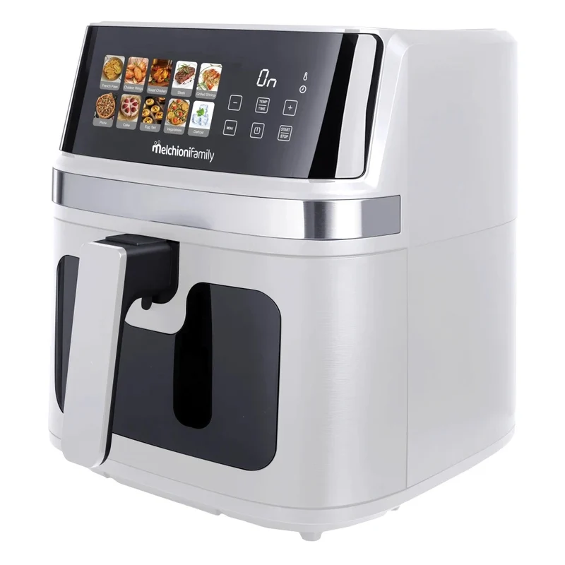 Melchioni Family GAIA PLUS Friggitrice ad Aria 8L XXL con Doppia Resistenza Air Fryer Senza Olio, 10 Programmi, Display LED, Timer 60 min, Temperatura 80°-200°C, 2200W