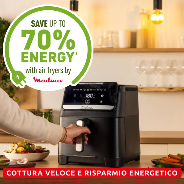 Moulinex EZ8428 Easy Fry Silence 7L, Friggitrice ad aria, Silenziosa, Frontale Rimovibile