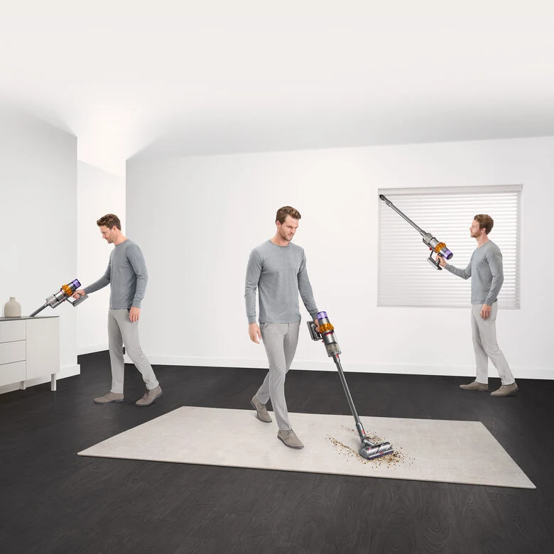 Dyson V15 Detect Absolute Nichel, Acciaio inossidabile, Giallo Senza sacchetto