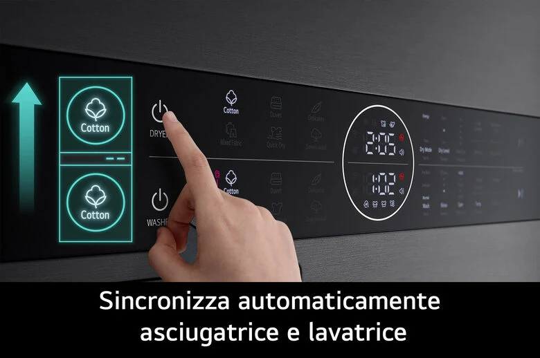 LG WashTower WT1210BBF Colonna Bucato 12/10kg AI DD, Classe A, Pannello unificato