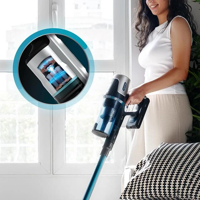 Cecotec Conga Rockstar RS50 Aspirapolvere elettrica Batteria Secco Sacchetto per la polvere 0,5 L 400 W Nero, Blu 2200 Ah