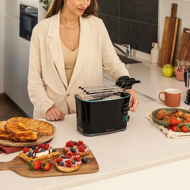 Cecotec 02184 tostapane 7 2 fetta/e 650 W Nero, Acciaio inox