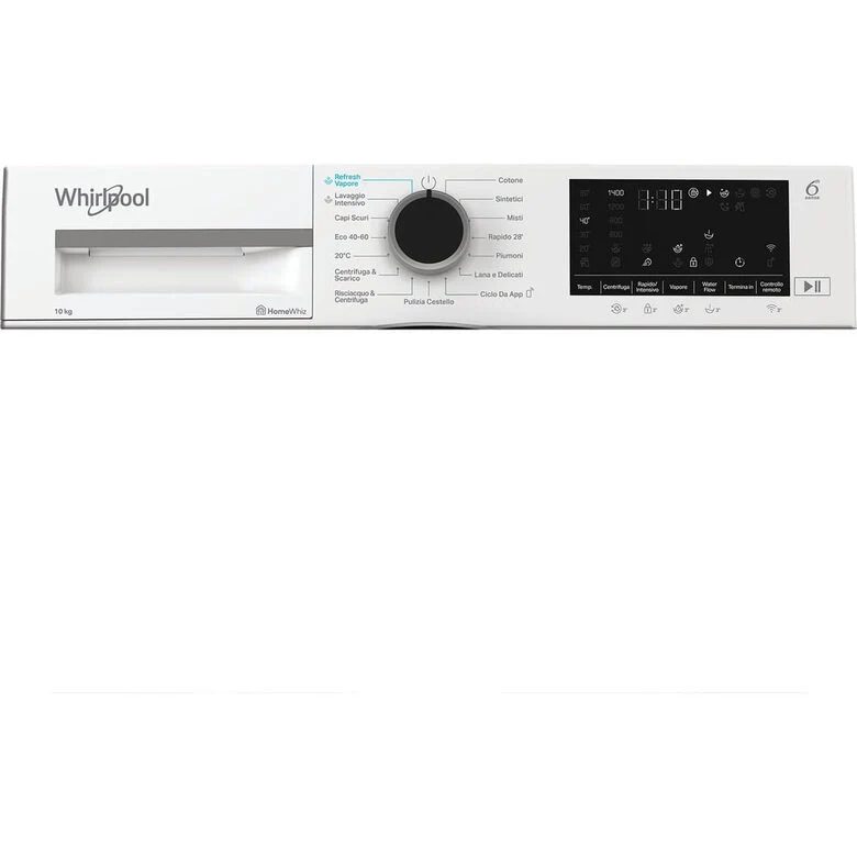 Whirlpool WAM 09WB IT Lavatrice Smart A Libera Installazione 10 Kg, 1400 Giri, Classe A, Bianco, Wi-fi