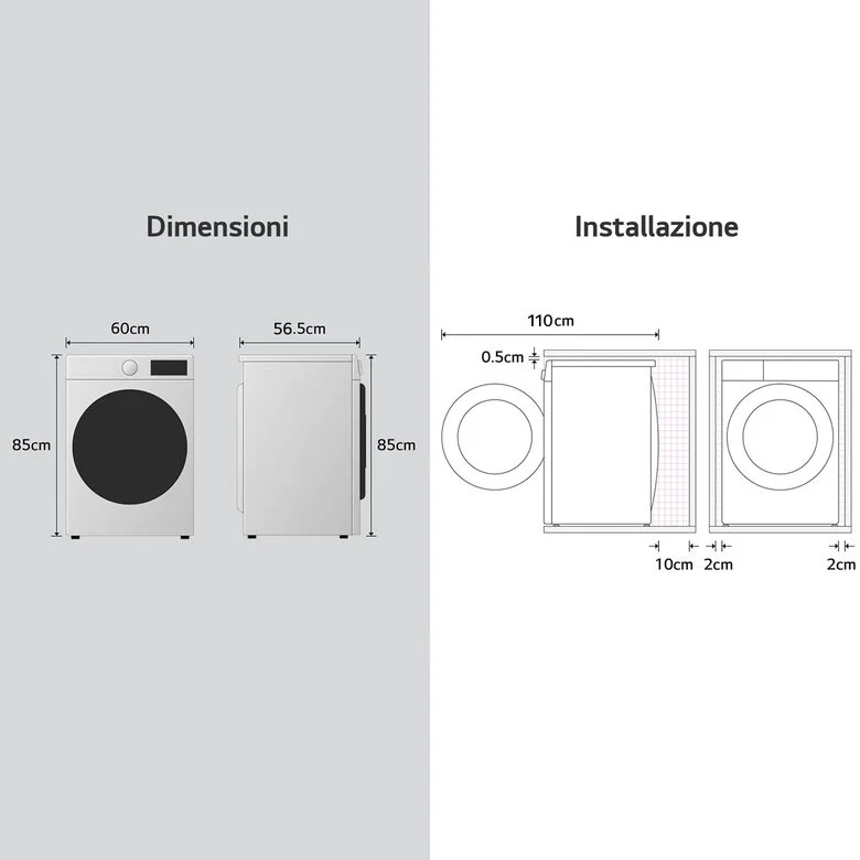 LG F4X7011TWB Serie X7 Lavatrice Smart A Libera Installazione 11 Kg, AI DD™, 1400 Giri, Display Easy Circle, Wi-fi, AI Wash, Turbowash, Classe A-40%, Bianco