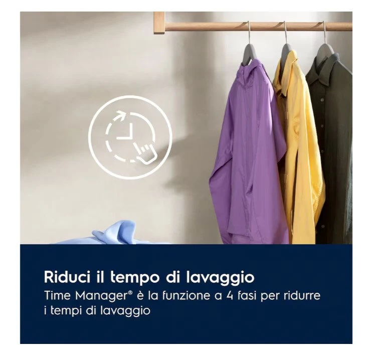 Electrolux EW6FBG19G Serie 600 Lavatrice A Libera Installazione 9 Kg, 1400 Giri, Motore Inverter+, Hygiene, Time Manager®, SensiCare, Classe A, Bianco