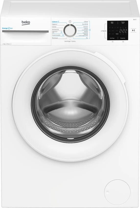 Beko BMWU3921W: Lavatrice EnergySpin 9kg, Classe A, 1200giri