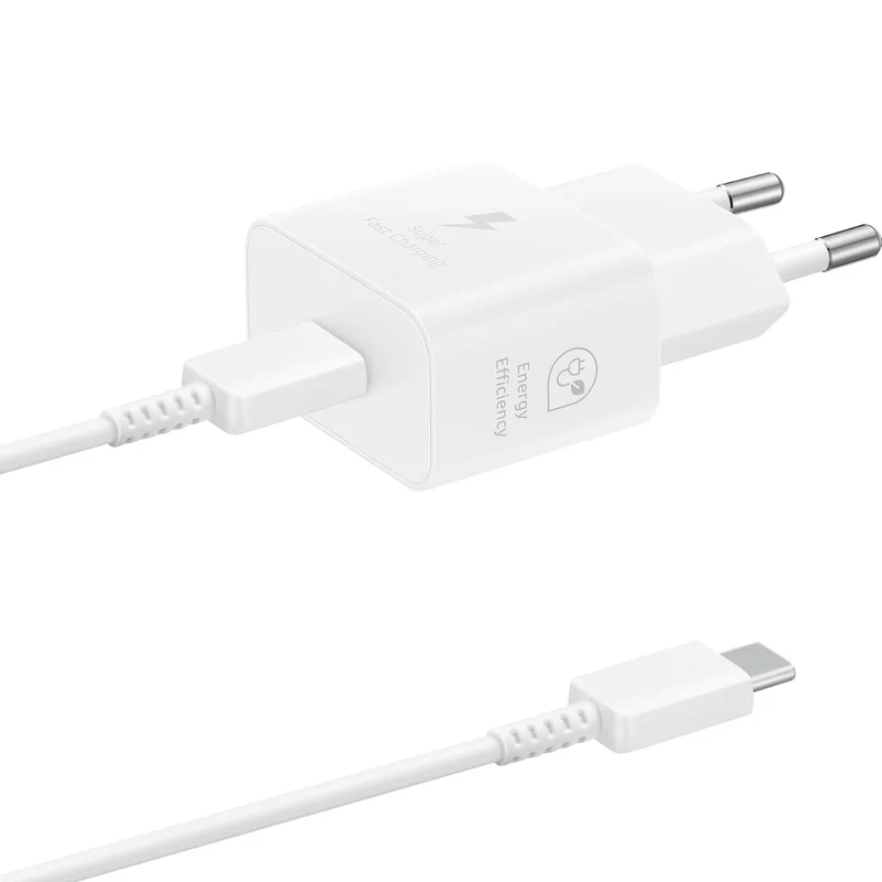 Samsung EP-T2510X Caricatore Originale da 25W, Porta USB-C - Caricabatterie (con Cavo), Bianco