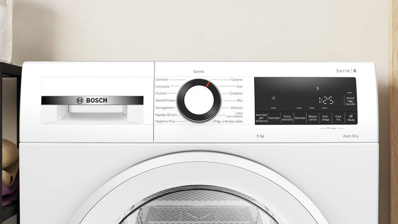 Bosch Serie 6 WQG243D6IT asciugatrice Libera installazione Caricamento frontale 9 kg Bianco
