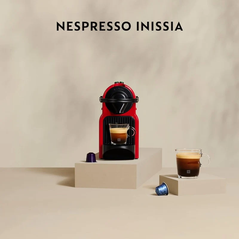 De'Longhi Inissia XN1005 Macchina da Caffè Espresso Regolabile a Capsule Nespresso - Rosso (Ruby Red)