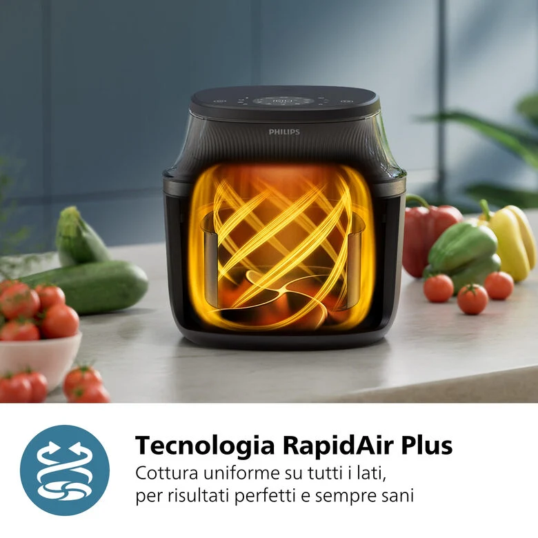 Philips 3000 series NA332/00 Airfryer 6.2L, Friggitrice ad aria 16 in 1 App ricettario