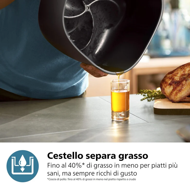Philips 3000 series NA332/00 Airfryer 6.2L, Friggitrice ad aria 16 in 1 App ricettario