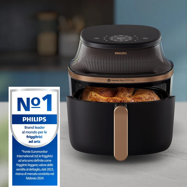 Philips 3000 series NA332/00 Airfryer 6.2L, Friggitrice ad aria 16 in 1 App ricettario