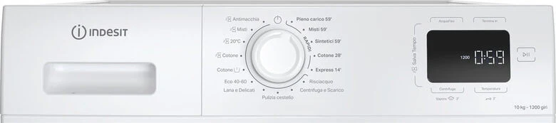 Indesit IM 1072 MY TIME IT Lavatrice A Libera Installazione 10 Kg, 1200 Giri, Classe A, Motore Inverter, Bianco