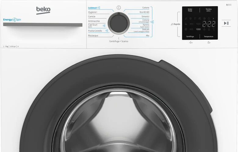 Beko BMWU3721A Lavatrice Slim A Libera Installazione 7 Kg, Energyspin, 1200 Giri, Vapore Igienizzante SteamCure™, AutoClean, Classe A, Bianco