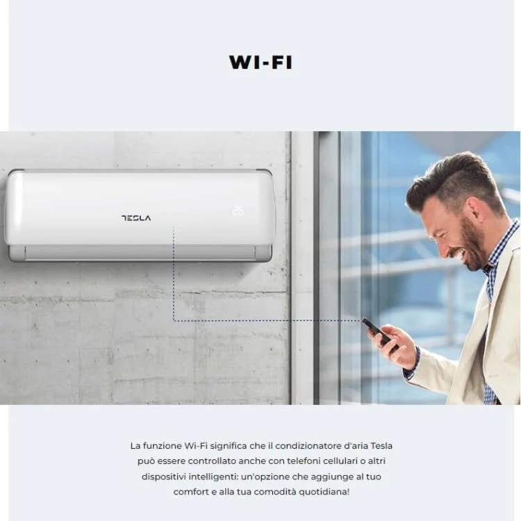 Tesla Condizionatore Climatizzatore 9000Btu A+++ R32 Wifi Anti-Fungo Telecomandi