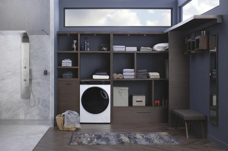 Haier HW150-BP14986EIT SuperDrum Serie 7 Lavatrice A Libera Installazione 15 Kg, 1400 Giri, Smart Dual Spray, AI Power Drive Inverter Motor, Classe A, Bianco