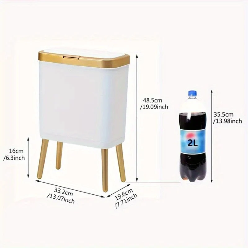 Poubelle Moderne 15 L Anti-Odeurs pour Cuisine et Salle de Bain