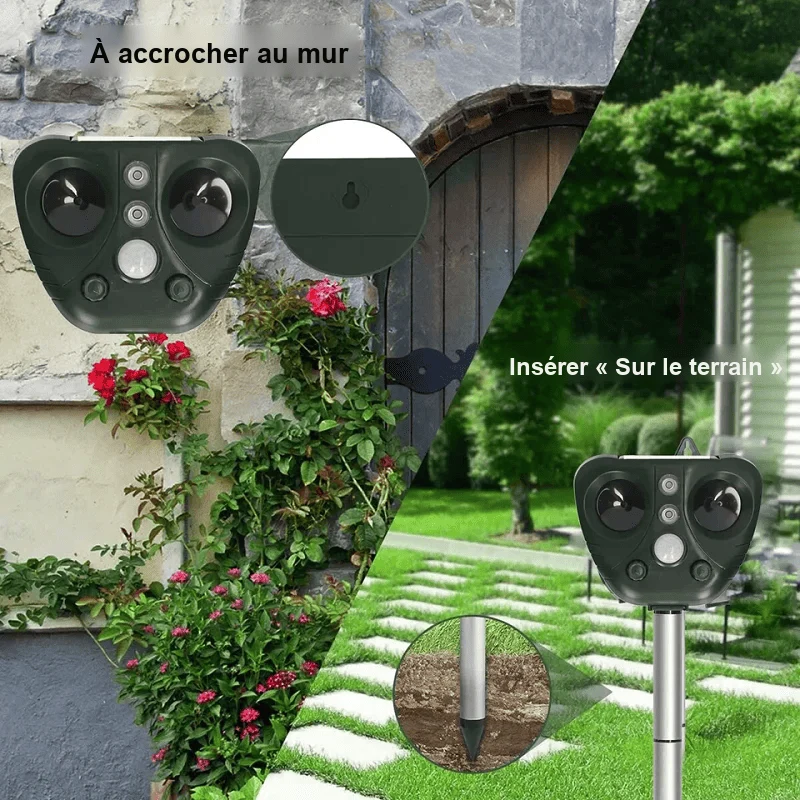 Répulsif à Oiseaux Ultrasonique Solaire - Protection Jardin Efficace