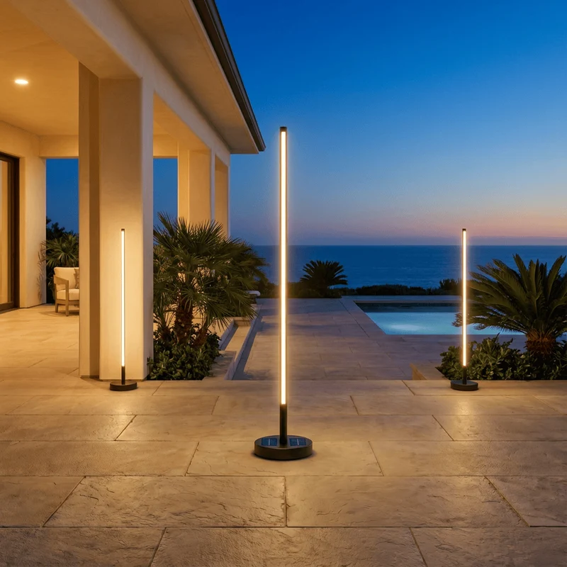 Lampadaire Extérieur Moderne avec Chargement Solaire