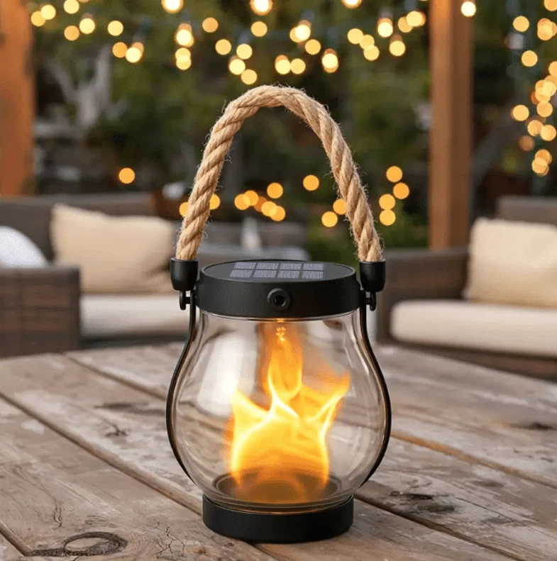 Lampe Solaire Extérieur Fire Seed - Éclairage Solaire avec Illusion de Flamme