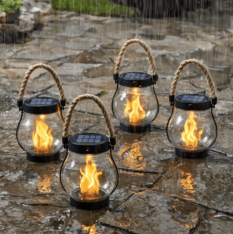 Lampe Solaire Extérieur Fire Seed - Éclairage Solaire avec Illusion de Flamme