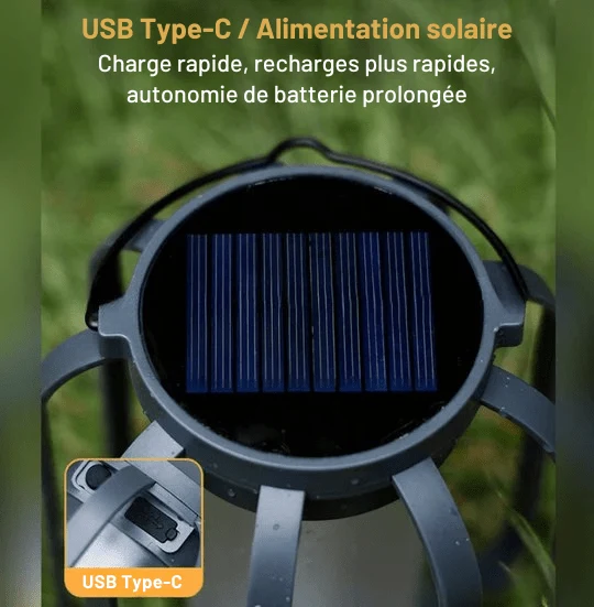 Lampe Solaire Extérieur Fire Seed - Éclairage Solaire avec Illusion de Flamme